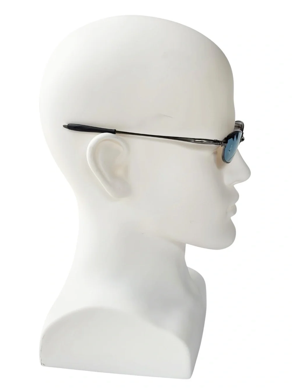 Oakley Vintage E Wire 2.1 Rx Pewter metal light blue mirror polarized sunglasses